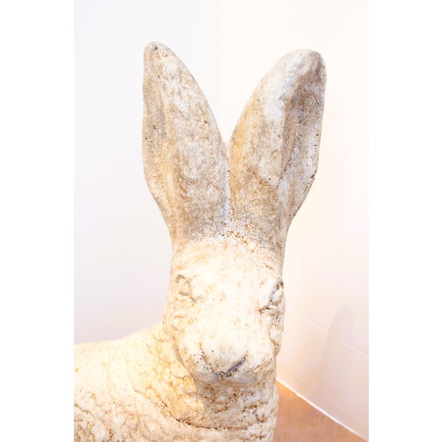 Farmhouse Vintage Whimsical Garden Bunny Statue For Sale - Image 3 of 5