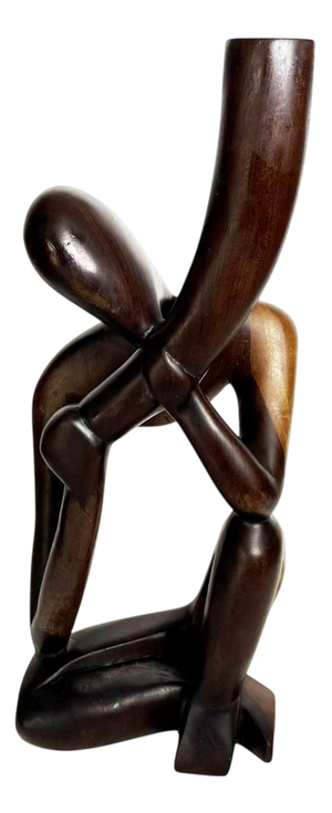 Wooden Sculpture of a Woman's Bust, France, 1980s