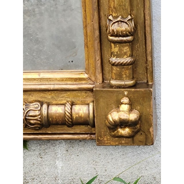 Antique American Federal Giltwood Wall Mirror c.1820 Original 19th Century Gold For Sale - Image 15 of 17