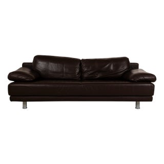 Model 355 3-Seater Sofa in Brown Leather from Rolf Benz For Sale