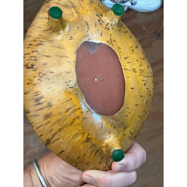 Gold Vintage Mid-Century Modern Glazed Ceramic Bowl For Sale - Image 8 of 12