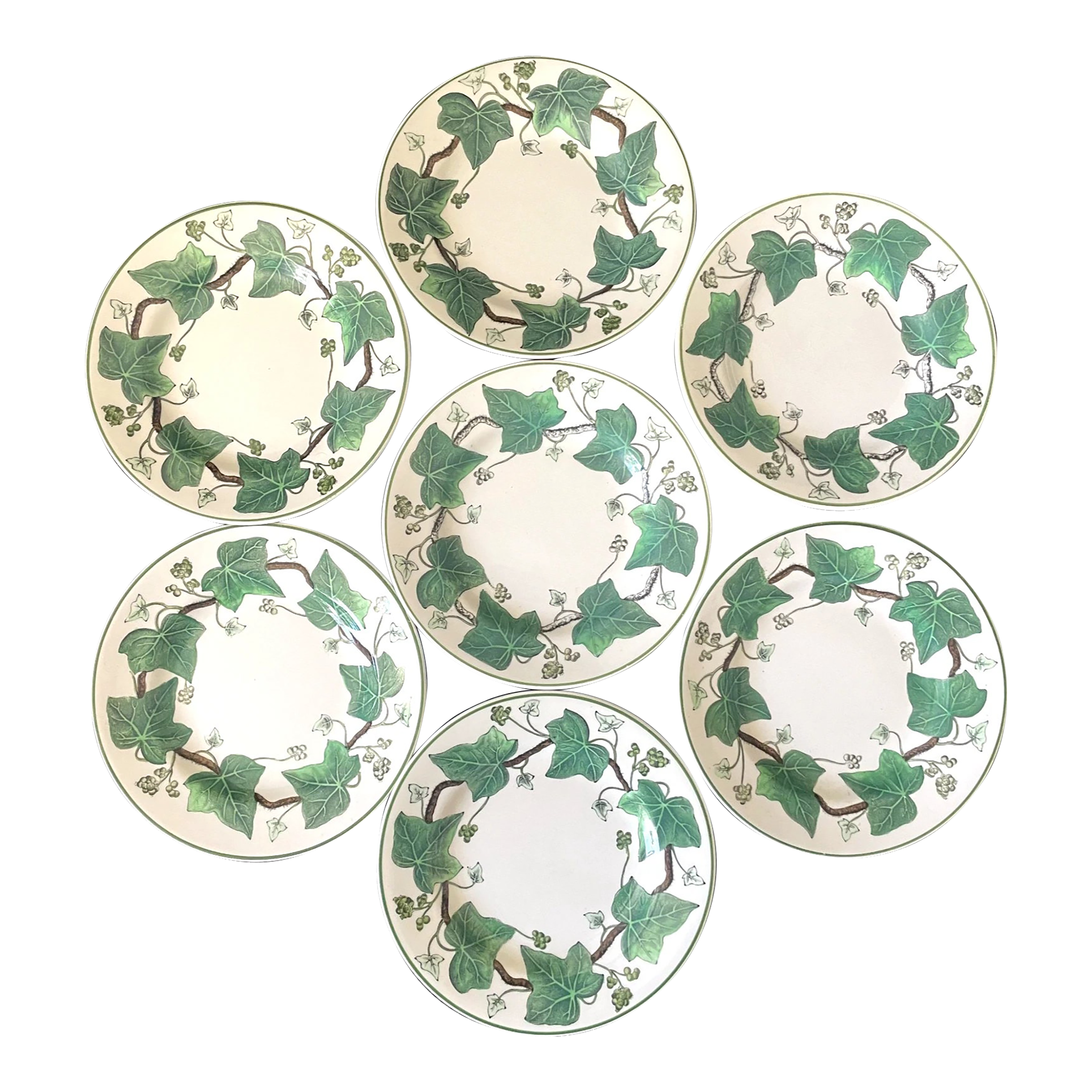 1940s Wedgewood Napoleon Ivy Set of 7 Small Plates | Chairish