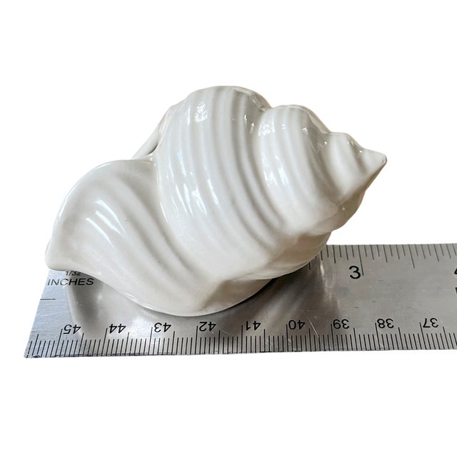 Ceramic 1980s Coastal White Ceramic Seashell Napkin Rings - Set of Six For Sale - Image 7 of 9