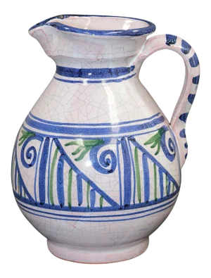1960s Talavera Handcrafted Ceramic Glazed Vase Pitcher