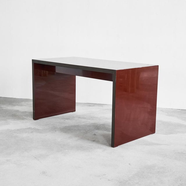 Jean Claude Mahey Desk in Lacquered Wood & Brass, 1970s For Sale - Image 13 of 16