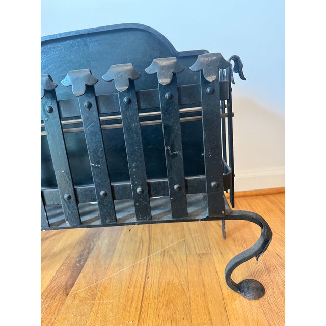 Antique Victorian Wrought Iron Fireplace Fire Basket For Sale - Image 12 of 12