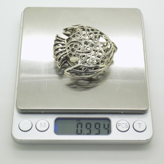 Vintage Italian Handmade Silver Tropical Fish Figurine, Naples, 1980s For Sale - Image 12 of 14