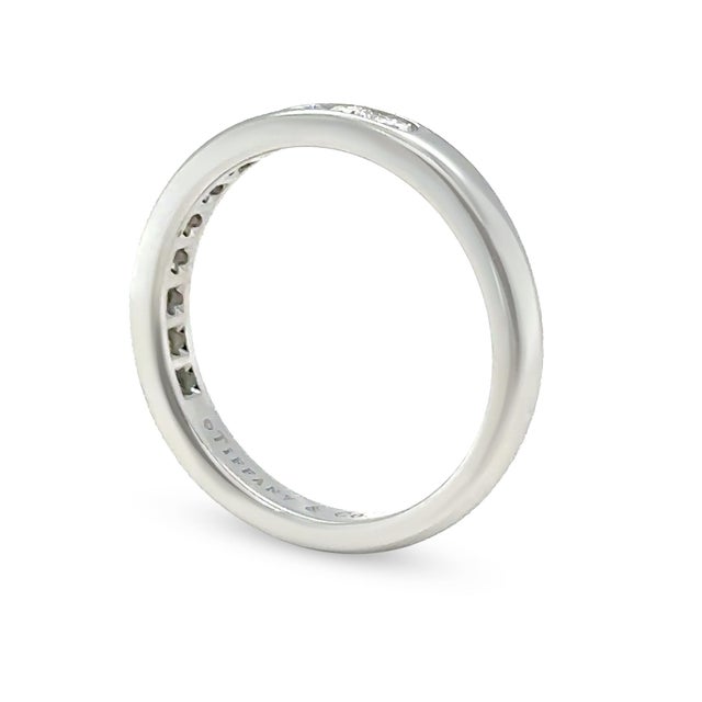 Metal Tiffany & Co. Platinum Diamond Wedding Band 0.33ct 5.1g, Size 6.25 For Sale - Image 7 of 11