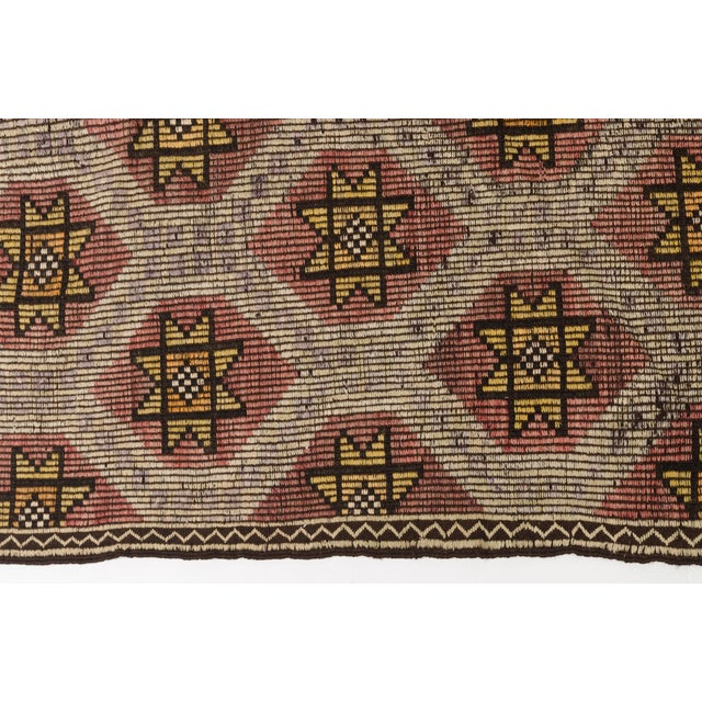 1960s Geometric Oushak Kilim Rug For Sale - Image 5 of 10
