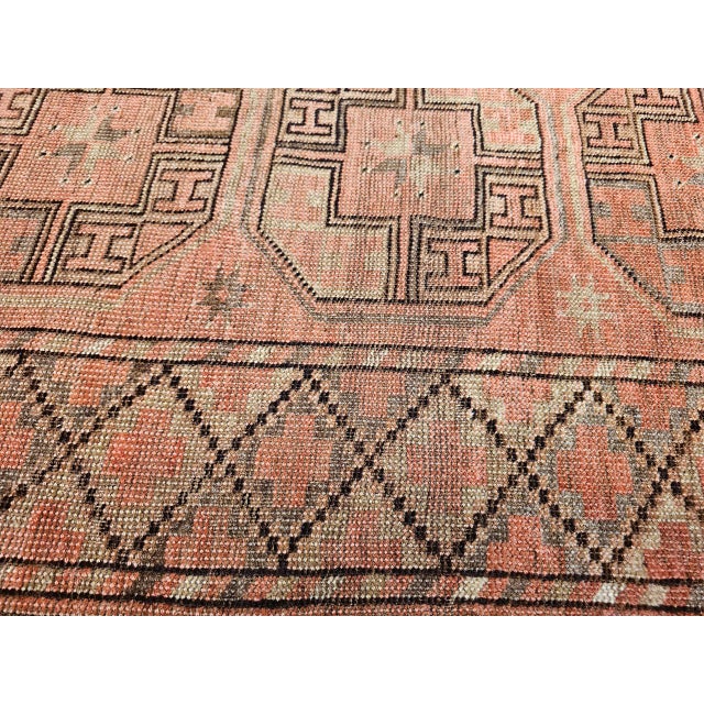 Vintage Turkmen Tekke Gallery Rug in Allover Pattern in Red, Brown, Gray, For Sale - Image 17 of 18