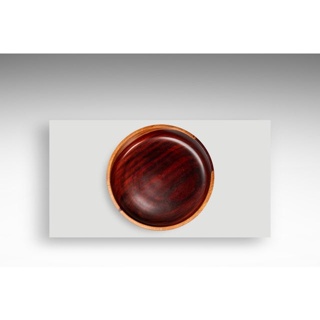 Wood Mid-Century Modern Wood-Turned Hand-Crafted Serving Bowl in Solid Mahogany, C. 1970s For Sale - Image 7 of 16