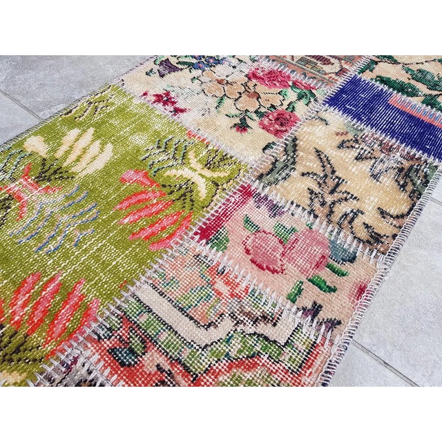 Mid 20th Century Bohemian Oushak Wool Runner Rug For Sale - Image 6 of 10