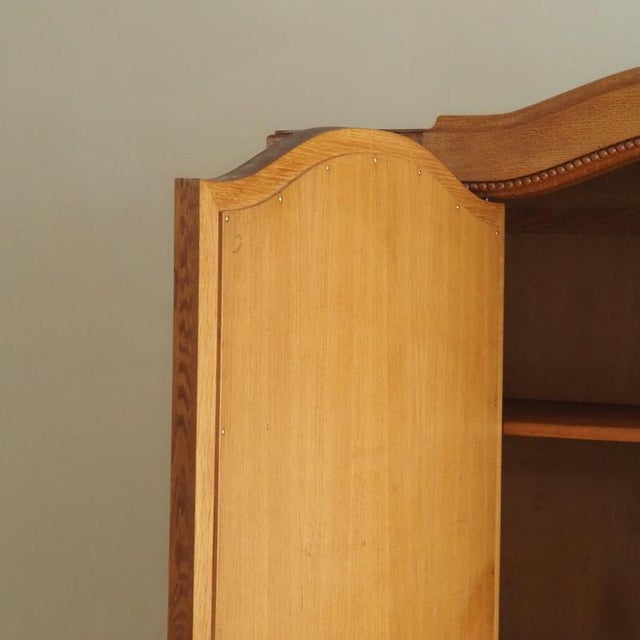 Art Nouveau Wardrobe in Oak with Oval Mirror For Sale - Image 11 of 17