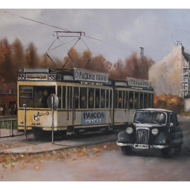 Günter Fischer, Spandau West Station in Berlin, 20th Century, Oil on Canvas, Framed For Sale - Image 4 of 10