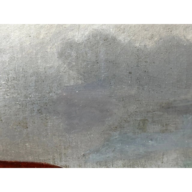 Victorian 19th Century Oil Painting Victorian Bay Hunter Horse With Groom at French Fair Dated 1863 For Sale - Image 3 of 12