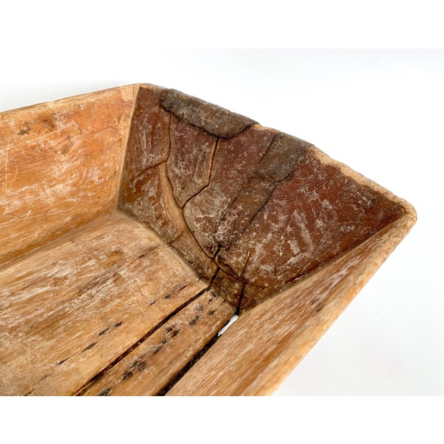 Rustic Turkish Wood Dough Bowl For Sale - Image 9 of 12