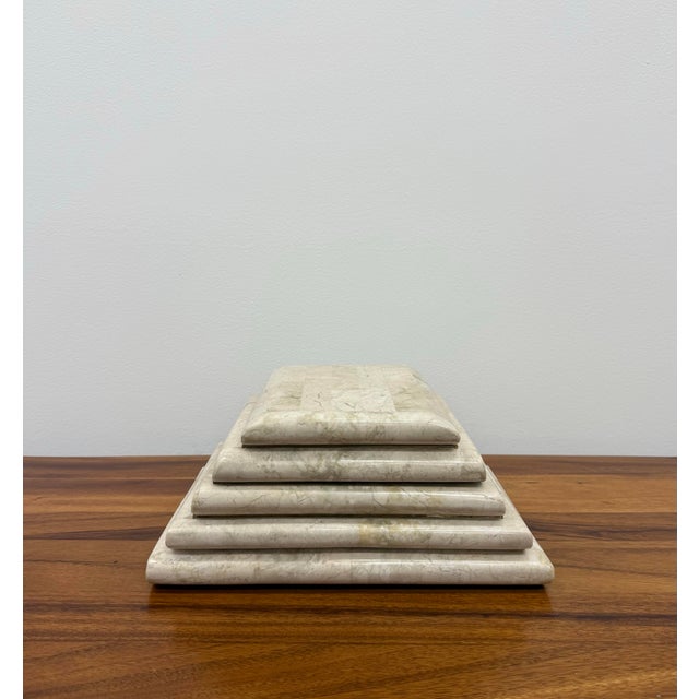 Vintage Tessellated Stone Stepped Lidded Box For Sale In West Palm - Image 6 of 9