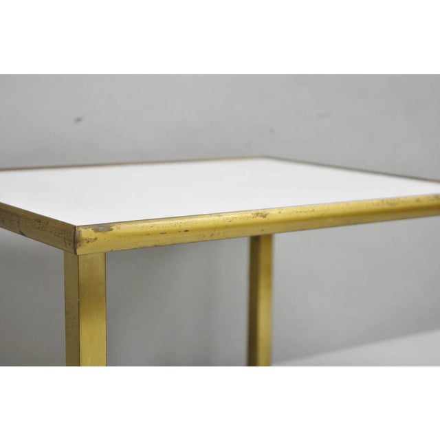 Mid 20th Century Vintage Italian Mid Century Modern Small 15" Bronze Brass Pedestal Display Stand For Sale - Image 5 of 15
