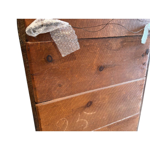 Antique Victorian Gothic Revival Arched Wall Mirror With Wood Rosette Detail For Sale - Image 9 of 9