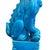 1960s Vintage Pair Turquoise Blue Chinese Foo Dogs Guardian Lions on Pedestals – 12” Tall For Sale - Image 5 of 10