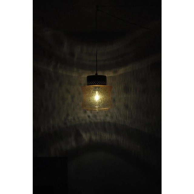 Vintage Danish Brass and Glass Pendant For Sale - Image 3 of 8