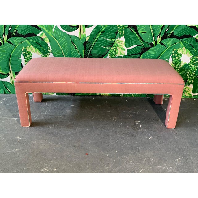 Pink Upholstered Bench Seat Circa 1980s | Chairish