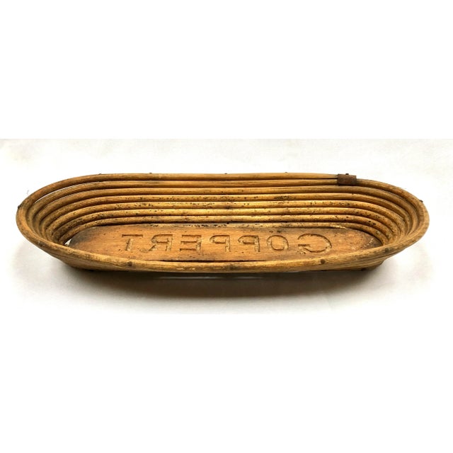 Hand crafted pencil reed woven basket in the style of Gabriella Crespi. Originally used in Europe for proofing bread --...