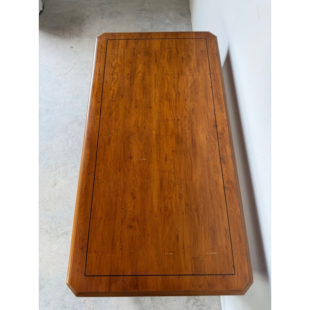 Wood Vintage Drexel Traditional Writing Desk With Brass Handles For Sale - Image 7 of 18