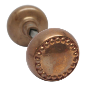 Antique Beaded Brass Concentric Entry Door Knobs