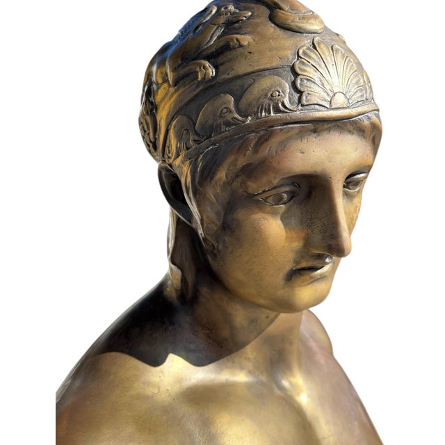 Neoclassical 19thC Chiparus Bronze Sculpture of a Nude Ares God of War For Sale - Image 3 of 7