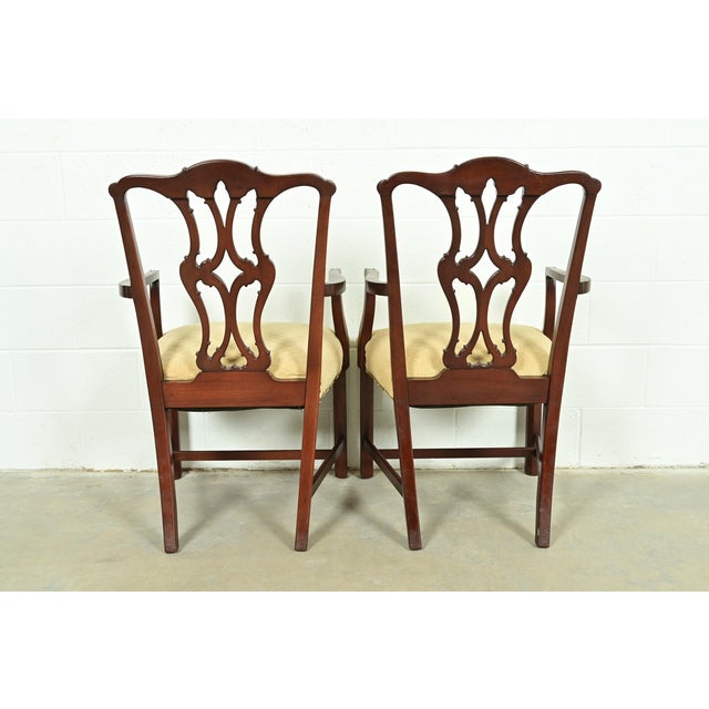 Baker Furniture Style Georgian Carved Mahogany Dining Chairs, Set of Six For Sale - Image 12 of 13