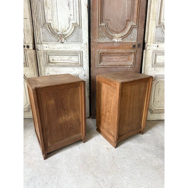 Art Deco Style Oak Bedside Tables, 1930s, Set of 2 For Sale - Image 12 of 16