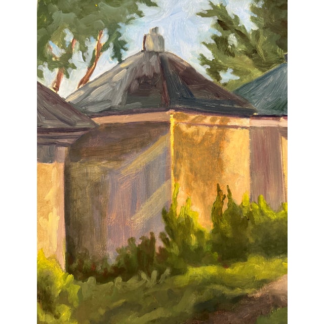Contemporary Contemporary Landscape Oil Painting "Buildings, Bastia Corsica" by Teresa DiMarco For Sale - Image 3 of 3