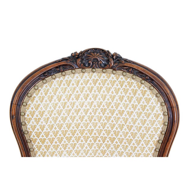 Late 19th Century Antique Carved Walnut Side Chairs, 1870, Set of 2 For Sale - Image 5 of 8