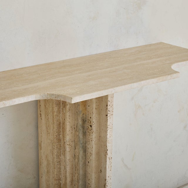 1970s Italian Travertine Console in the Style of Carlo Scarpa, 1970s - 2 Available For Sale - Image 5 of 11