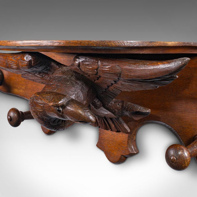 Wood 1900 Antique Carved Eagle Coat Rack For Sale - Image 7 of 10