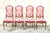 Traditional Vintage Italian Regency Style Carved Walnut Red Fabric Dining Chairs - Set of 6 For Sale - Image 3 of 12
