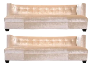 Pair of Velvet Dumont Sofas by Mitchell Gold + Bob Williams