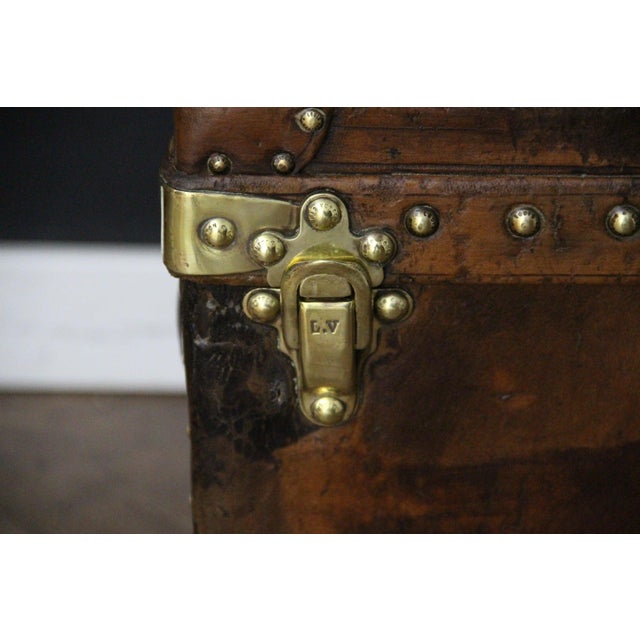 19th Century Antique Cube-Shaped Leather Trunk by Louis Vuitton, 1890s For Sale - Image 5 of 18