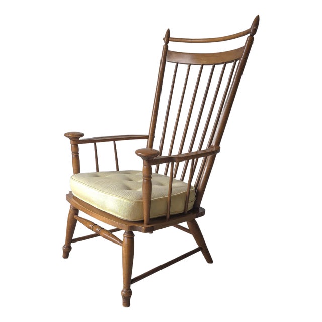 Mid Century High Back Windsor Chair For Sale