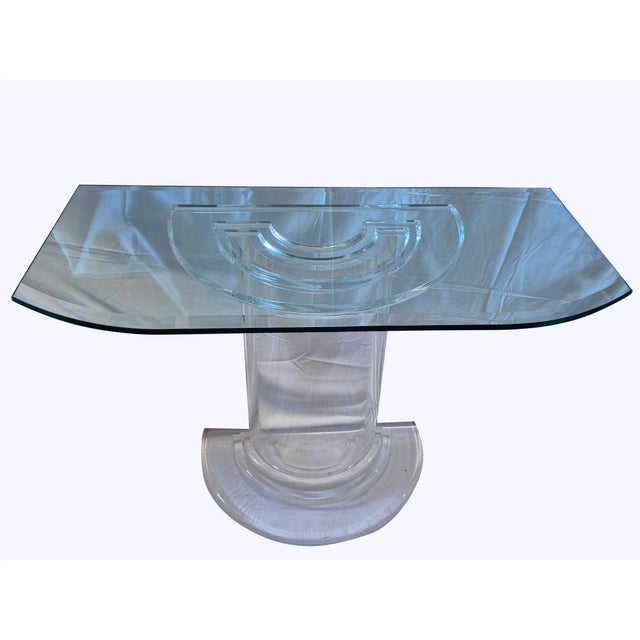 Mid-Century Design Console Table in Transparent Acrylic glass with Crystal Top, 1970s For Sale - Image 13 of 18