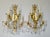 Vintage: Late 19th. Century French Louis XV-Style Wall Light Sconces, Gilded gold over bronze, with crystal dropped, multi...