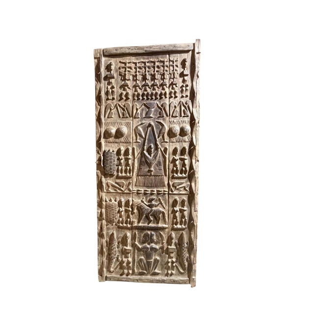 Brown Vintage Dogon Granary Door With Nommo Mali African 73.5" H For Sale - Image 8 of 13