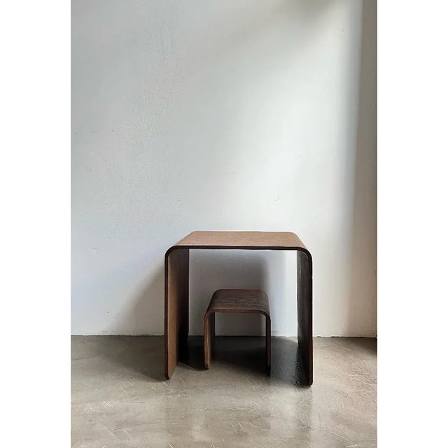 Children's Desk with Stool in Curved Wood, 2010s, Set of 2 For Sale - Image 3 of 7