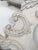 Wood Large Rocaille Pediment in Stucco and White Patinated Carved Wood with Oculus For Sale - Image 7 of 10