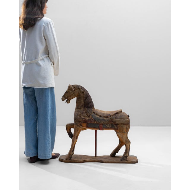 1920s French Hand-Carved Wooden Carousel Horse For Sale - Image 18 of 18