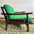 Wood Ficks Reed Lounge Chair With Ottoman C. 1960’s Very Good Condition Dark Wood Green Cushions For Sale - Image 7 of 12