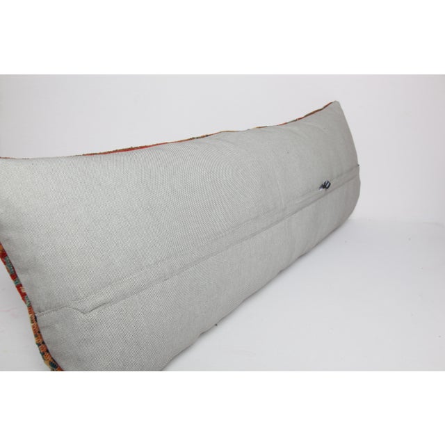 Handwoven Antique Persian Rug Lumbar Pillow Cover – Decorative Tribal Cushion Cover -16'' :X 41''' For Sale - Image 9 of 9