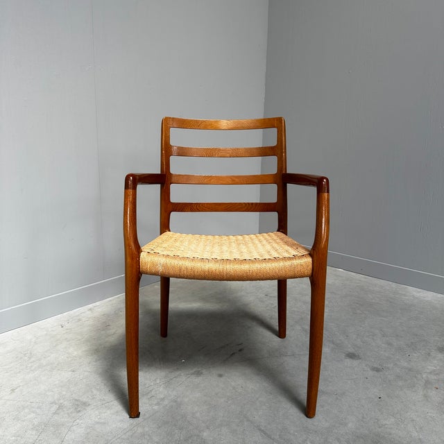 1980s Danish Model 68 Dining Chair in Oak and Paper Cord by Niels Otto Møller. for J.L. Møllers, 1980s For Sale - Image 5 of 9