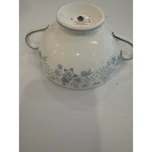 Traditional Wedgewood Footed Cream Soup Bowl Belle Fleur For Sale - Image 3 of 6